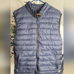Prince & Fox Navy Zip Up Quilted Vest Small